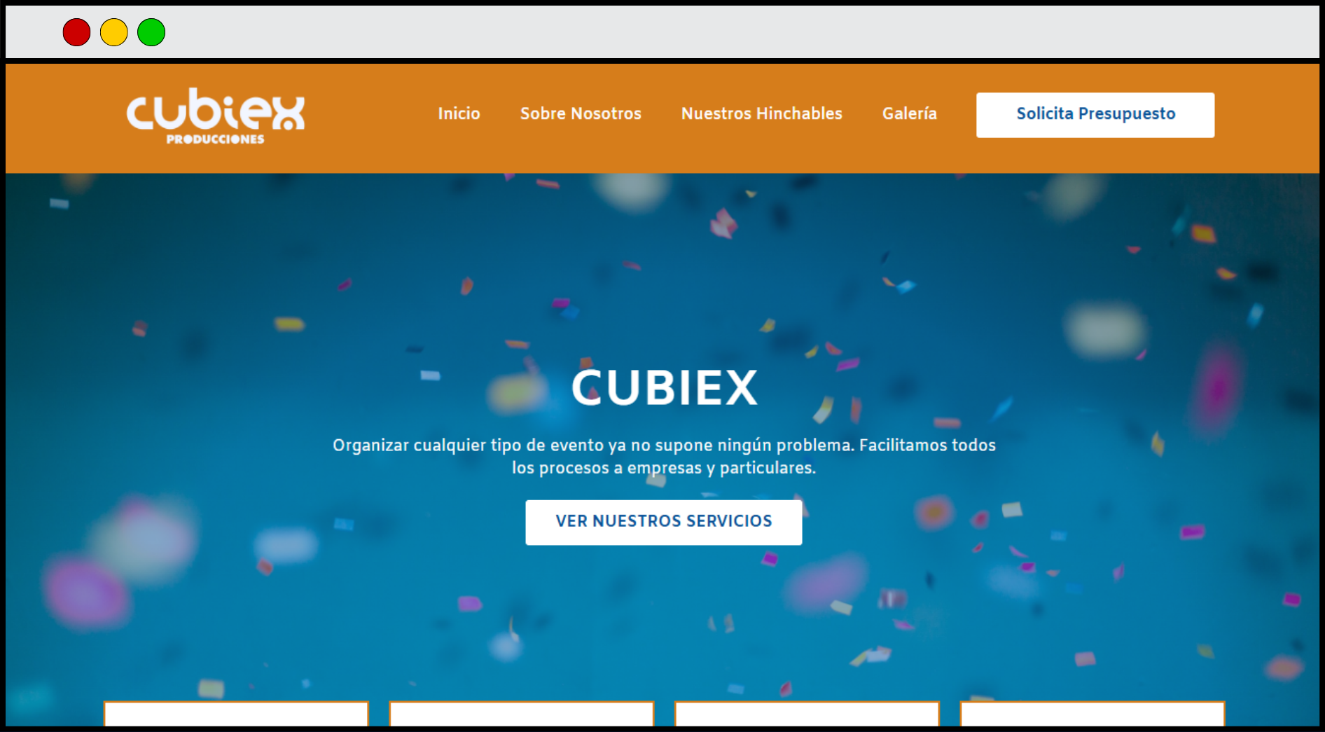 Portada de Página Web de Cubiex